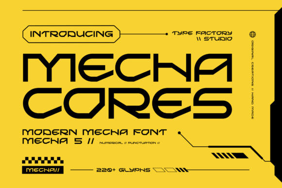 Mecha Cores: A Bold Display Font